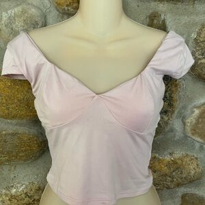 Chic Light Pink Cap Sleeve Top